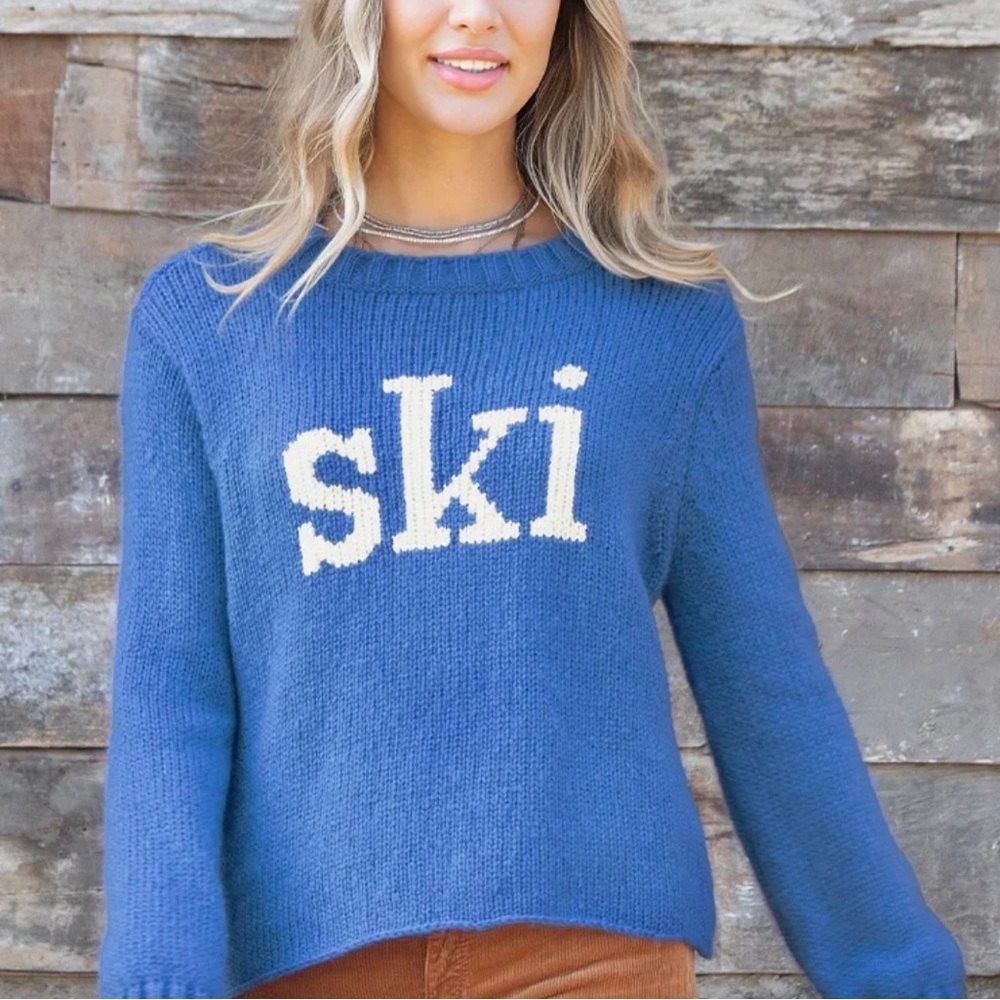 Wooden Ships Ski Sweater in Blue Fits L-XL Oversized